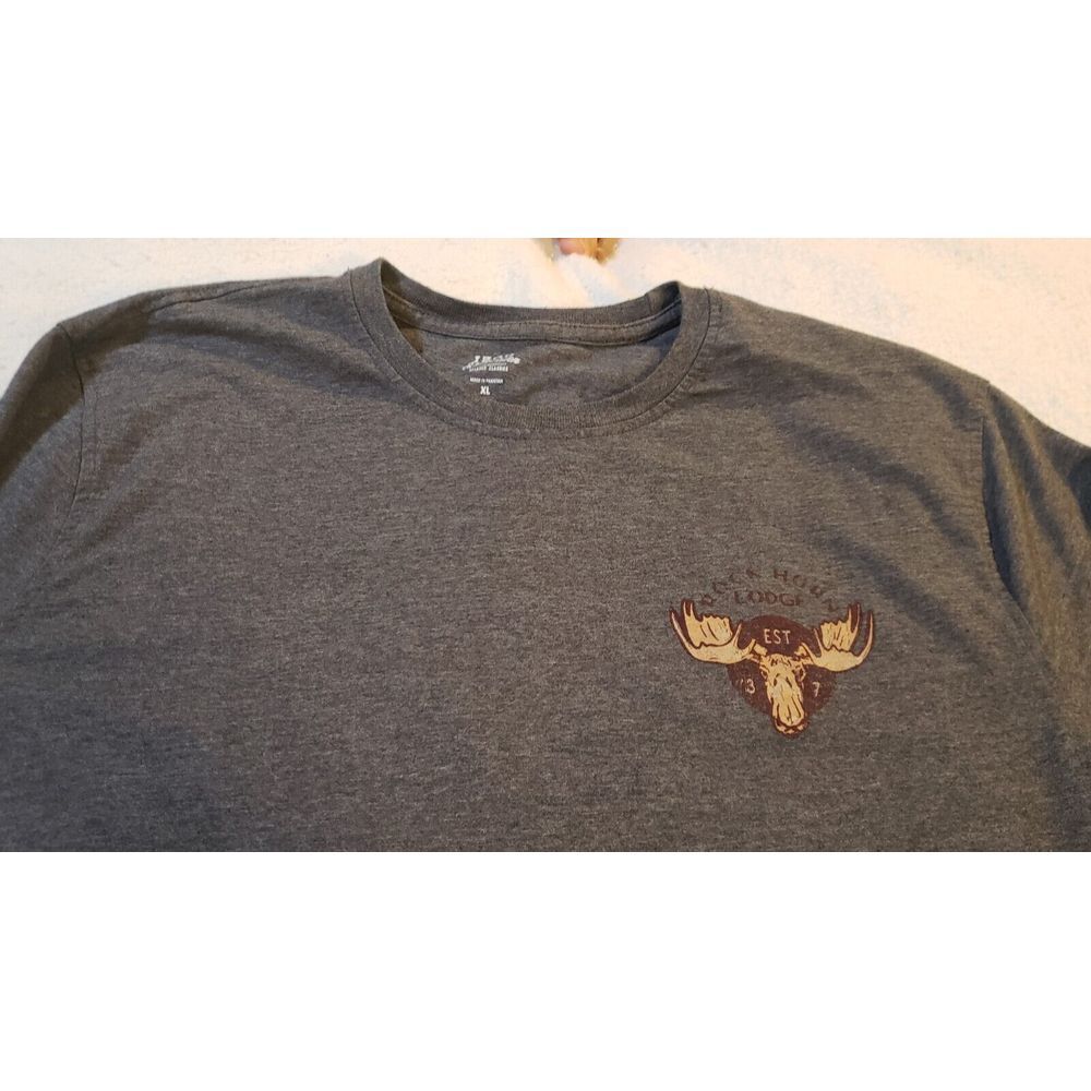 IZOD Saltwater Mens XL Gray Heather Rock‎ Horn Lodge Long Sleeve Shirt
